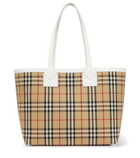 burberry banner bag outfit|burberry checked canvas tote bag.